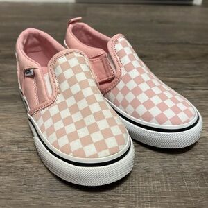 Vans Kids Pink and White Checkered Sneakers